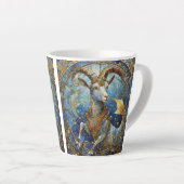 〔占星術の〕十二宮図-山羊座ザシーヤギ カフェラテマグ (右アングル)