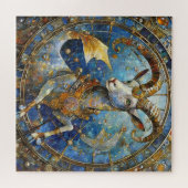 〔占星術の〕十二宮図-山羊座ザシーヤギ ジグソーパズル (横)