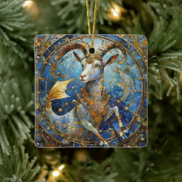 〔占星術の〕十二宮図-山羊座ザシーヤギ セラミックオーナメント
