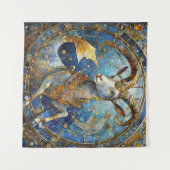 〔占星術の〕十二宮図-山羊座ザシーヤギ タペストリー (正面(横))