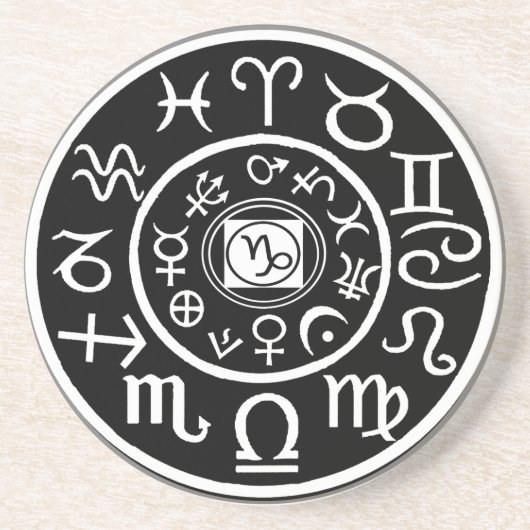 〔占星術の〕十二宮図-山羊座星座 コースター (正面)