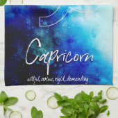 〔占星術の〕十二宮図:山羊座特性 キッチンタオル (折り畳み)