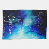 〔占星術の〕十二宮図:山羊座特性 キッチンタオル (横)