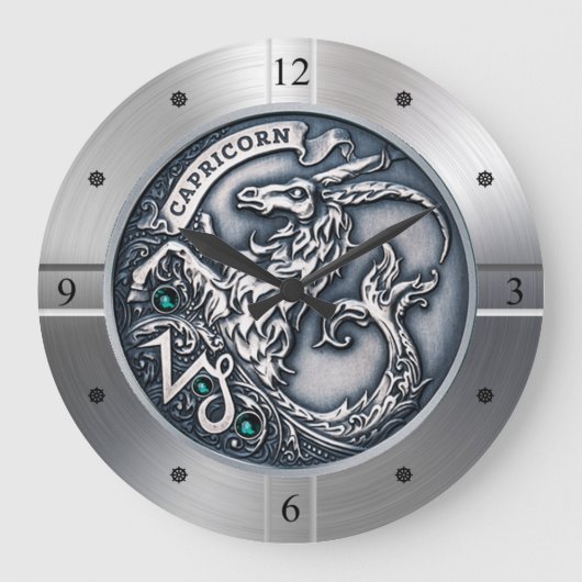 〔占星術の〕十二宮図～山羊座～天測～西洋占星術 ラージ壁時計 (正面)