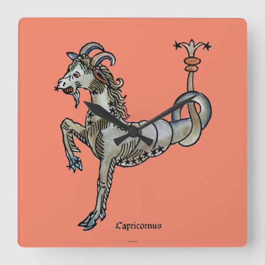 〔占星術の〕十二宮図:山羊座, 1482 スクエア壁時計 (正面)