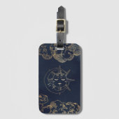 〔占星術の〕十二宮図、星占い、ポスタームーンサンスターフォンcas ラゲッジタグ (正面縦)