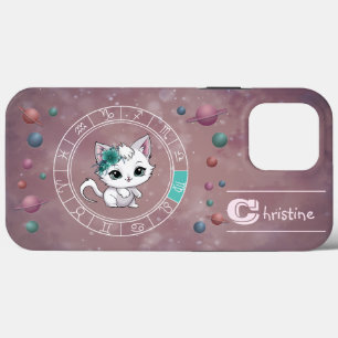 〔占星術の〕十二宮図《星座》乙女座かわいいキャットホイールプラネットアストロロジー iPhone 13 PRO MAXケース
