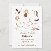 〔占星術の〕十二宮図《星座》乙女座子供の誕生日 招待状 (正面)