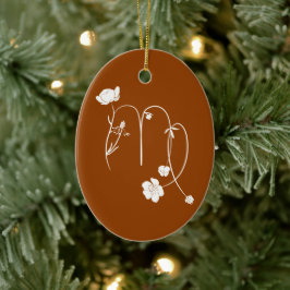 〔占星術の〕十二宮図《星座》乙女座誕生花スタイリッシュモノグラム名 セラミックオーナメント