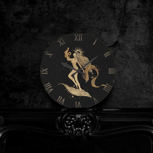 〔占星術の〕十二宮図《星座》乙女座 |宇宙金ゴールドと黒星占星術の人 ラウンド壁時計