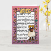 (占星術の)十二宮図-牡羊座のおもしろい事実 カード (黄色い花)