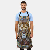 〔占星術の〕十二宮図 – 獅子レオ エプロン (着用した状態)