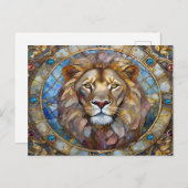〔占星術の〕十二宮図 – 獅子レオ シーズンポストカード (正面/裏面)