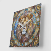 〔占星術の〕十二宮図 – 獅子レオ スクエア壁時計 (傾斜)