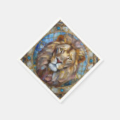 〔占星術の〕十二宮図 – 獅子レオ スタンダードカクテルナプキン (角)