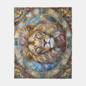 〔占星術の〕十二宮図 – 獅子レオ フリースブランケット (正面)