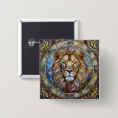 〔占星術の〕十二宮図 – 獅子レオ 缶バッジ (正面&裏面)