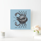 (占星術の)十二宮図: 色の蟹座 スクエア壁時計 (ホーム)