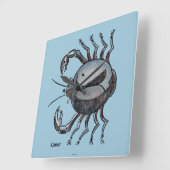 (占星術の)十二宮図: 色の蟹座 スクエア壁時計 (傾斜)