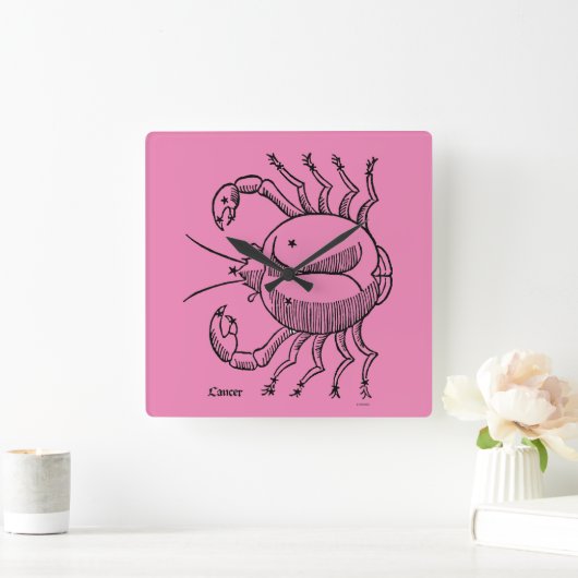 (占星術の)十二宮図: 蟹座1482年 スクエア壁時計 (ホーム)
