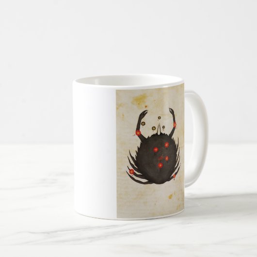 (占星術の)十二宮図: 蟹座、C1350 コーヒーマグカップ (正面右)