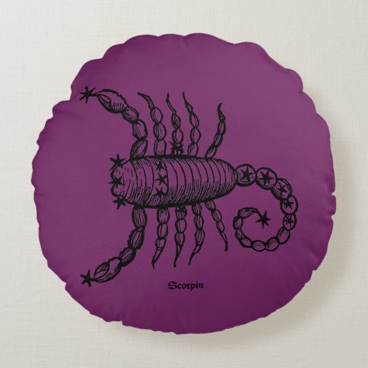 (占星術の)十二宮図: 蠍座1482年 ラウンドクッション (正面)