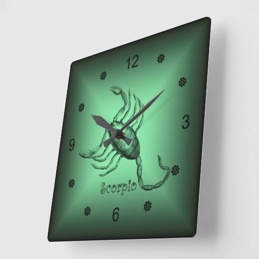 〔占星術の〕十二宮図〜蠍座〜シンボルや象徴〜占星術 スクエア壁時計 (傾斜)