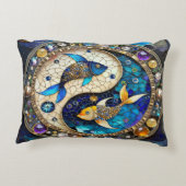〔占星術の〕十二宮図 – 魚座フィッシュインとヤン アクセントクッション (裏面)