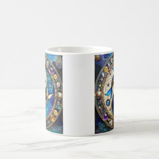 〔占星術の〕十二宮図 – 魚座フィッシュインとヤン コーヒーマグカップ (中央)