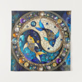 〔占星術の〕十二宮図 – 魚座フィッシュインとヤン タペストリー (正面(横))