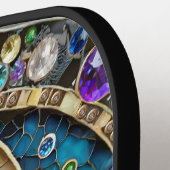 〔占星術の〕十二宮図 – 魚座フィッシュインとヤン ピックルボールラケット (左詳細)