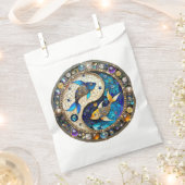 〔占星術の〕十二宮図 – 魚座フィッシュインとヤン フェイバーバッグ (クリップ留めされた状態)