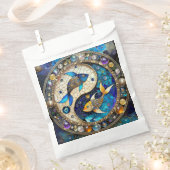 〔占星術の〕十二宮図 – 魚座フィッシュインとヤン フェイバーバッグ (クリップ留めされた状態)