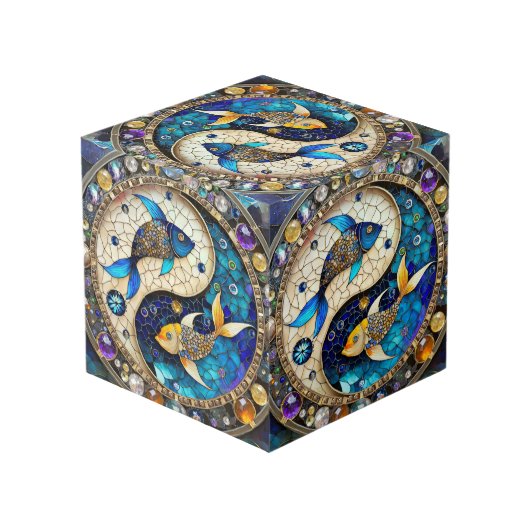 〔占星術の〕十二宮図 – 魚座フィッシュインとヤン フォトキューブ (裏面アングル)