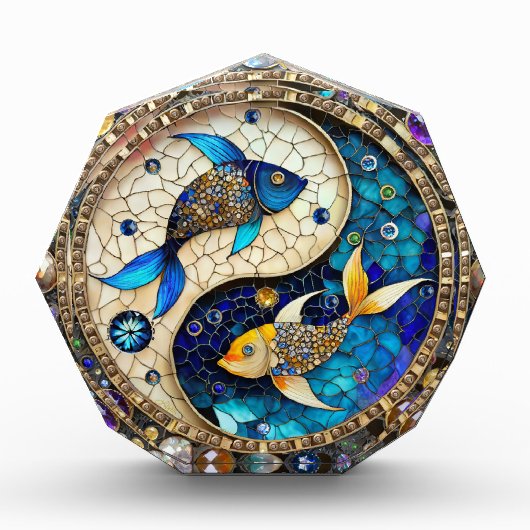 〔占星術の〕十二宮図 – 魚座フィッシュインとヤン フォトブロック (正面)