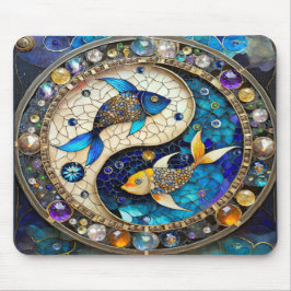 〔占星術の〕十二宮図 – 魚座フィッシュインとヤン マウスパッド