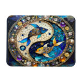 〔占星術の〕十二宮図 – 魚座フィッシュインとヤン マグネット (横)