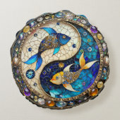 〔占星術の〕十二宮図 – 魚座フィッシュインとヤン ラウンドクッション (裏面)