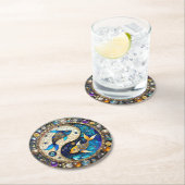 〔占星術の〕十二宮図 – 魚座フィッシュインとヤン ラウンドペーパーコースター (インサイチュ)