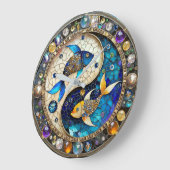 〔占星術の〕十二宮図 – 魚座フィッシュインとヤン ラージ壁時計 (傾斜)