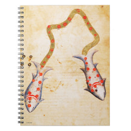 (占星術の)十二宮図: 魚類、C1350 ノートブック