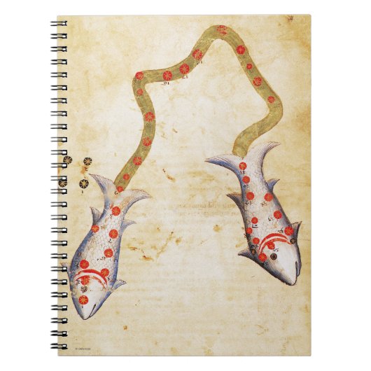 (占星術の)十二宮図: 魚類、C1350 ノートブック (正面)