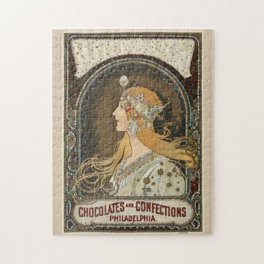 〔占星術の〕十二宮図(1896) by Alphonseミュシャ. ジグソーパズル (縦)