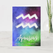 〔占星術の〕十二宮図: Aquariusの日付 カード (正面)