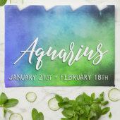 〔占星術の〕十二宮図: Aquariusの日付 キッチンタオル (折り畳み)