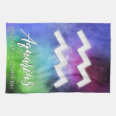 〔占星術の〕十二宮図: Aquariusの日付 キッチンタオル (横)