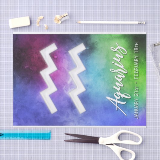 〔占星術の〕十二宮図: Aquariusの日付 薄葉紙 (クラフト)