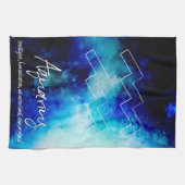 〔占星術の〕十二宮図: Aquariusの特徴 キッチンタオル (横)