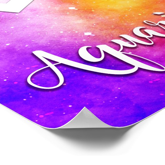 〔占星術の〕十二宮図: Aquarius宇宙キャンディーポスター ポスター (角)