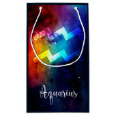 〔占星術の〕十二宮図: Aquarius宇宙レインボー スモールペーパーバッグ (裏面)